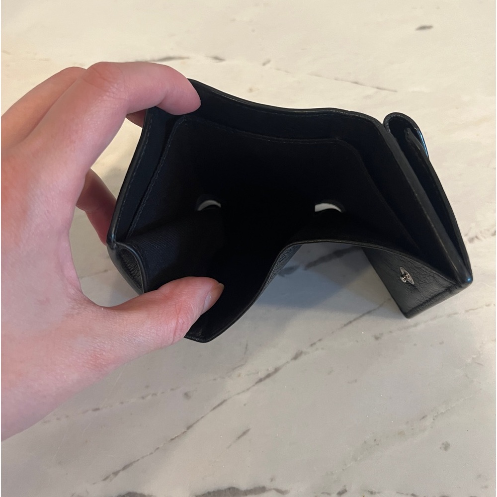 Balenciaga papier mini trifold black leather wallet - Picture 4 of 11